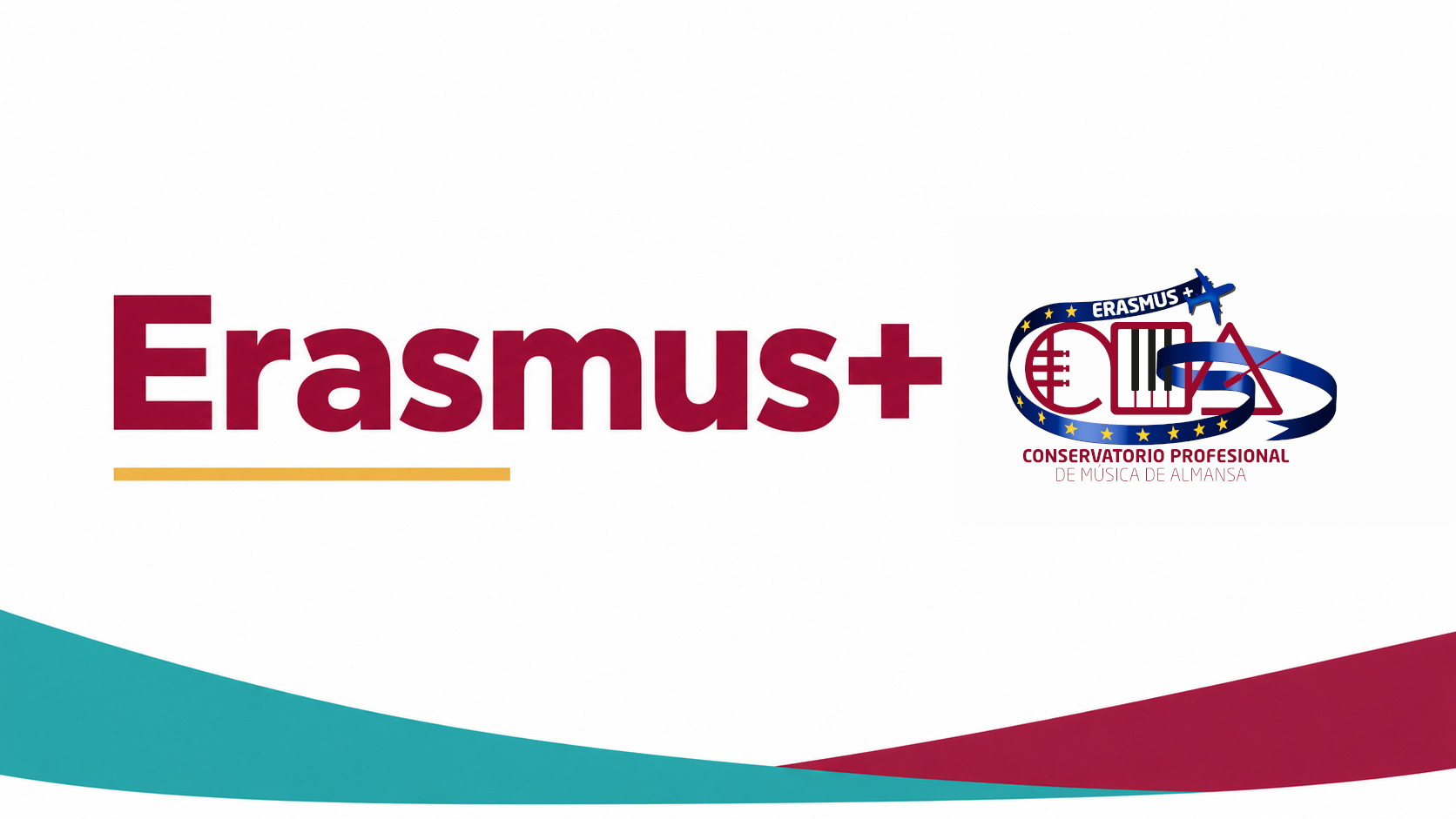 Erasmus+ y bandera de la Union Europea
