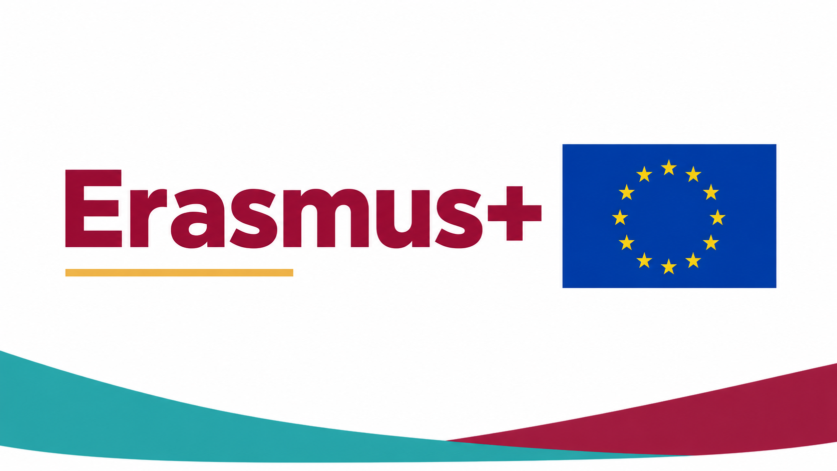 Erasmus+ y bandera de la Union Europea